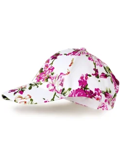 Accessoires>Trendige Baseball-Mütze mit exotischem Blumendruck WEISS-BUNT