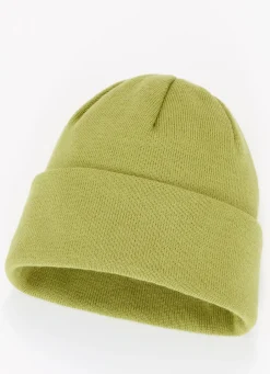 Accessoires>Trendige Damen-Mütze, mit Umschlag GRÜN