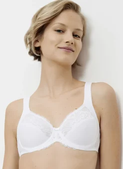 TRIUMPH Damenwäsche|Wäsche></noscript>Modern Lace+Cotton Bügel-BH mit Elastikspitze WEISS