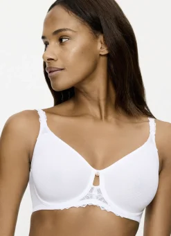 TRIUMPH Damenwäsche|Wäsche>Wild Azalea Florale Minimizer-Bügel-BH mit zarter Spitze WEISS