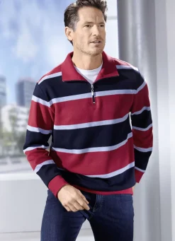 Shirts & Sweatshirts>Troyer aus reiner Baumwolle ROT-MARINE