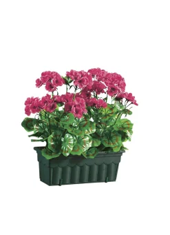 Gartendekoration>Täuschend echt wirkende Geranien mit Balkonkasten