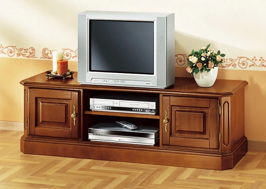 Möbel>TV-Longboard mit goldfarbenen Metallgriffen