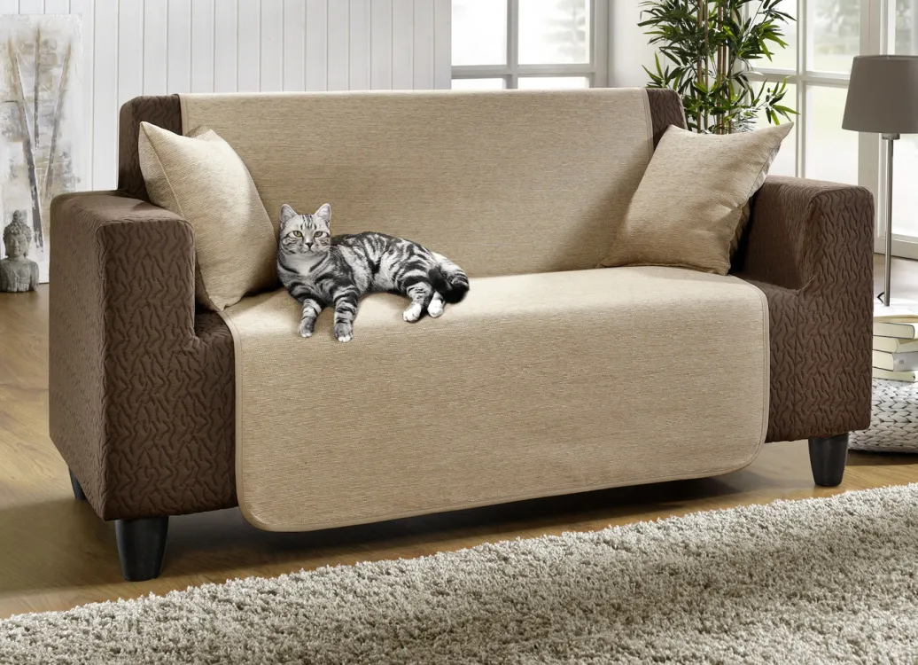 Heimtextilien>Unempfindliche Sessel-,Couch- und Armlehnenschoner aus Chenille