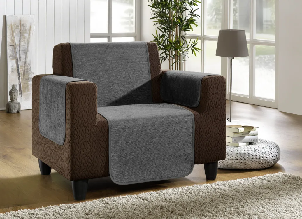 Heimtextilien>Unempfindliche Sessel-,Couch- und Armlehnenschoner aus Chenille