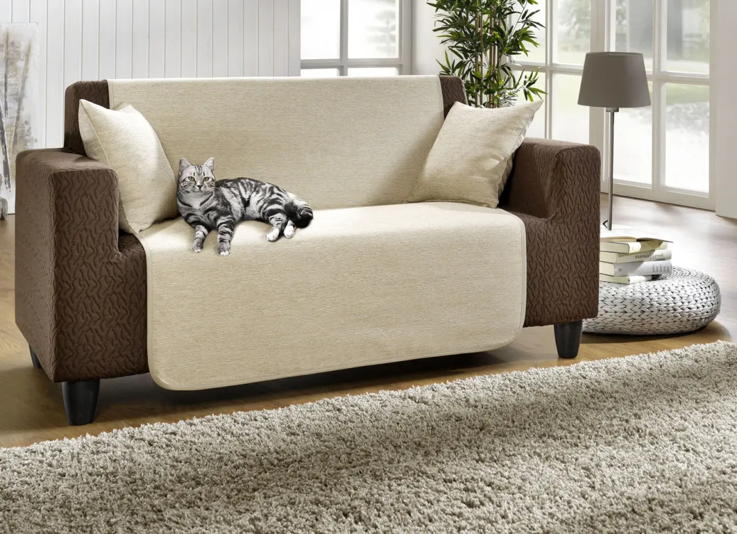 Heimtextilien>Unempfindliche Sessel-,Couch- und Armlehnenschoner aus Chenille