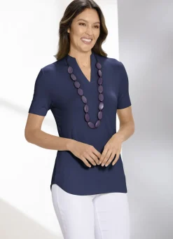 Blusen & Tuniken>Unifarbene Shirt-Tunika