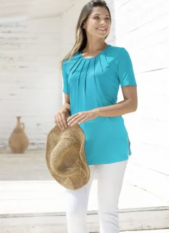 Blusen & Tuniken>Unifarbene Shirt-Tunika