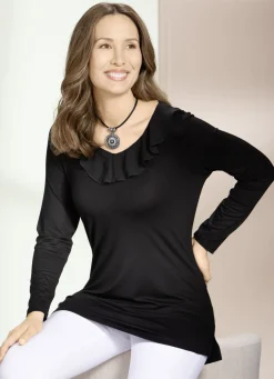 Blusen & Tuniken></noscript>Unifarbene Shirt-Tunika