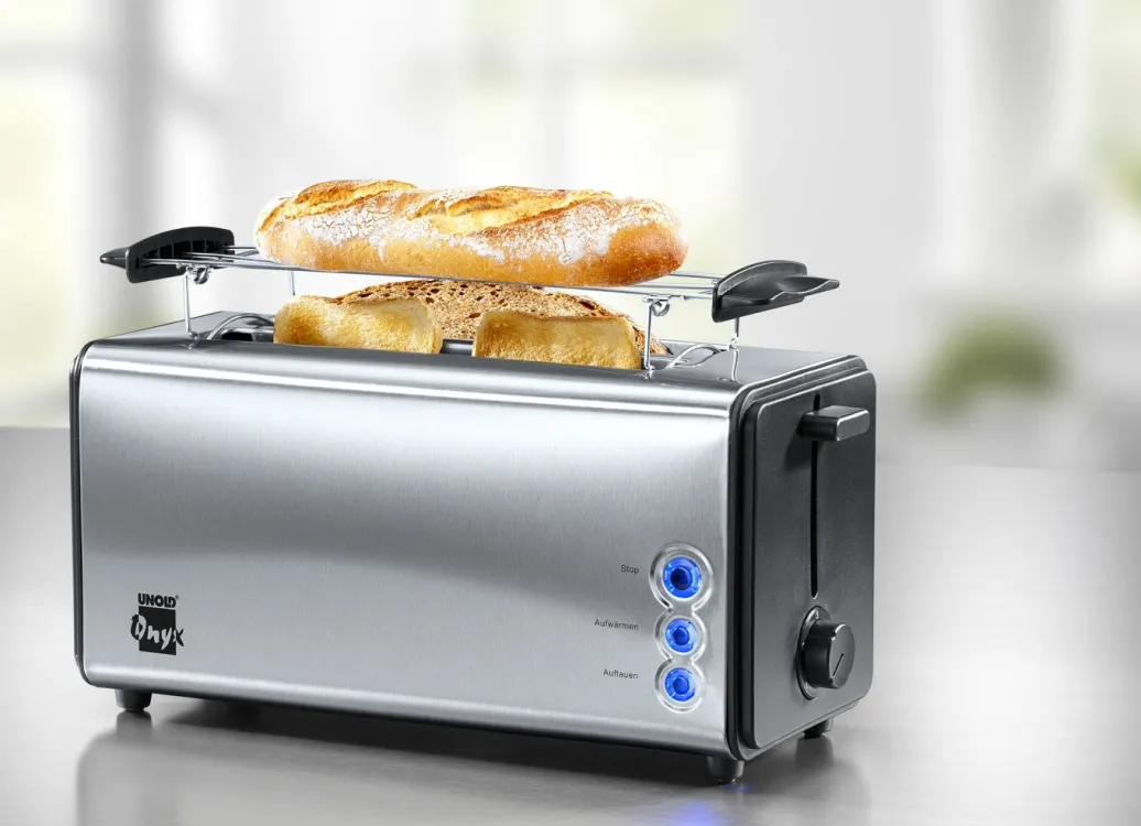 UNOLD Elektrische Küchengeräte|Technik>Doppel-Langschlitz-Toaster für bis zu 4 Toasts gleichzeitig EDELSTAHL