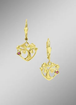 Damen-Edelsteinschmuck>Vergoldete Ohrringe mit Rubin