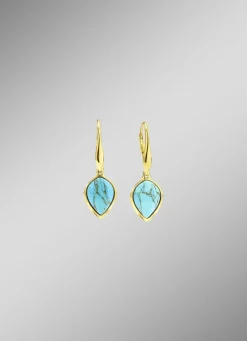 Damen-Edelsteinschmuck>Vergoldete Ohrringe mit Türkis