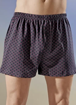 Wäsche|Herrenwäsche>Viererpack Boxershorts mit Alloverdessin 2X GRAU-BUNT, 2X MARINE-BUNT