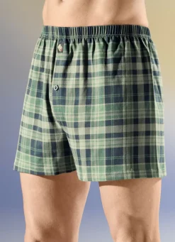 Wäsche|Herrenwäsche>Viererpack Boxershorts mit Dehnbund 2X GRÜN-MARINE, 2X MARINE-GRÜN