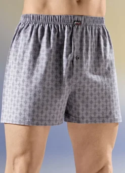 Wäsche|Herrenwäsche>Viererpack Boxershorts mit Dehnbund 2X GRAU-SCHWARZ, 2X SCHWARZ-GRAU