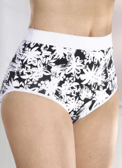 Damenwäsche|Wäsche>Viererpack Formslips mit verstärkter Bauchpartie WEISS-SCHWARZ