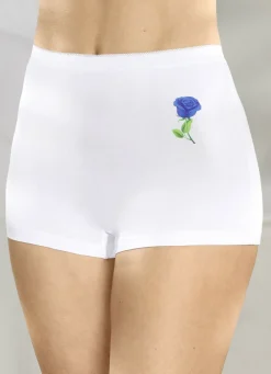 Damenwäsche|Wäsche>Viererpack Pants mit Blumenmotiv WEISS