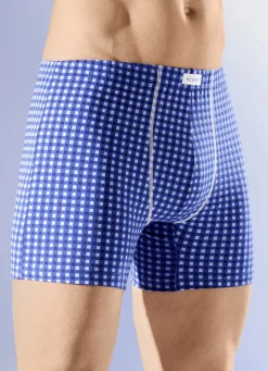 Wäsche|Herrenwäsche>Viererpack Pants mit Dehnbund 2X ROYALBLAU-SCHWARZ-WEISS, 2X UNI ROYALBLAU