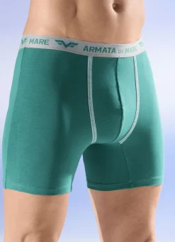 Armata di Mare Herrenwäsche|Wäsche>Viererpack Pants mit Elastikbund 2X GRÜN, 2X GRAU MELIERT