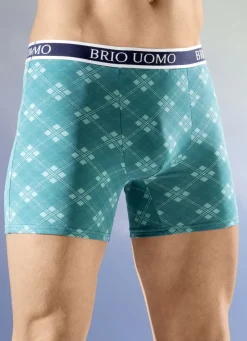 Wäsche|Herrenwäsche>Viererpack Pants mit Elastikbund 2X PETROL, 2X MARINE-GELB