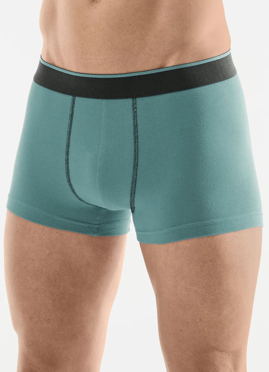 Wäsche|Herrenwäsche>Viererpack Pants mit Elastikbund 1X WEINROT, 1X SMARAGD, 1X SCHWARZ, 1X SCHIEFER