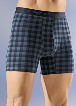 Armata di Mare Wäsche|Herrenwäsche>Viererpack Pants mit Elastikbund 2X BLAU-SCHWARZ, 2X UNI BLAU