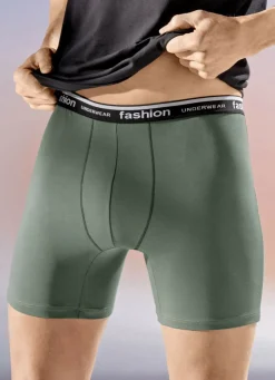 Wäsche|Herrenwäsche>Viererpack Pants mit Elastikbund 2X OLIV, 2X SCHWARZ