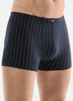 Wäsche|Herrenwäsche>Viererpack Pants mit Streifendessin 1X MARINE, 1X SCHWARZ, 1X ANTHRAZIT MELIERT, 1X GR