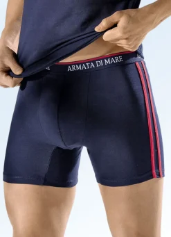 Armata di Mare Herrenwäsche|Wäsche>Viererpack Pants, uni mit Kontraststreifen