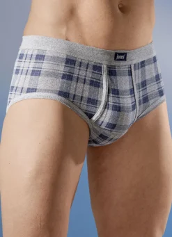 Wäsche|Herrenwäsche>Viererpack Slips aus Feinripp, mit Eingriff 2X GRAU MELIERT-MARINE, 2X GRAU MELIERT-RUBIN