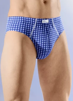 Wäsche|Herrenwäsche>Viererpack Slips mit Dehnbund 2X ROYALBLAU-SCHWARZ-WEISS, 2X UNI ROYALBLAU