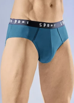 Wäsche|Herrenwäsche>Viererpack Slips mit Elastikbund 2X PETROL, 2X MARINE