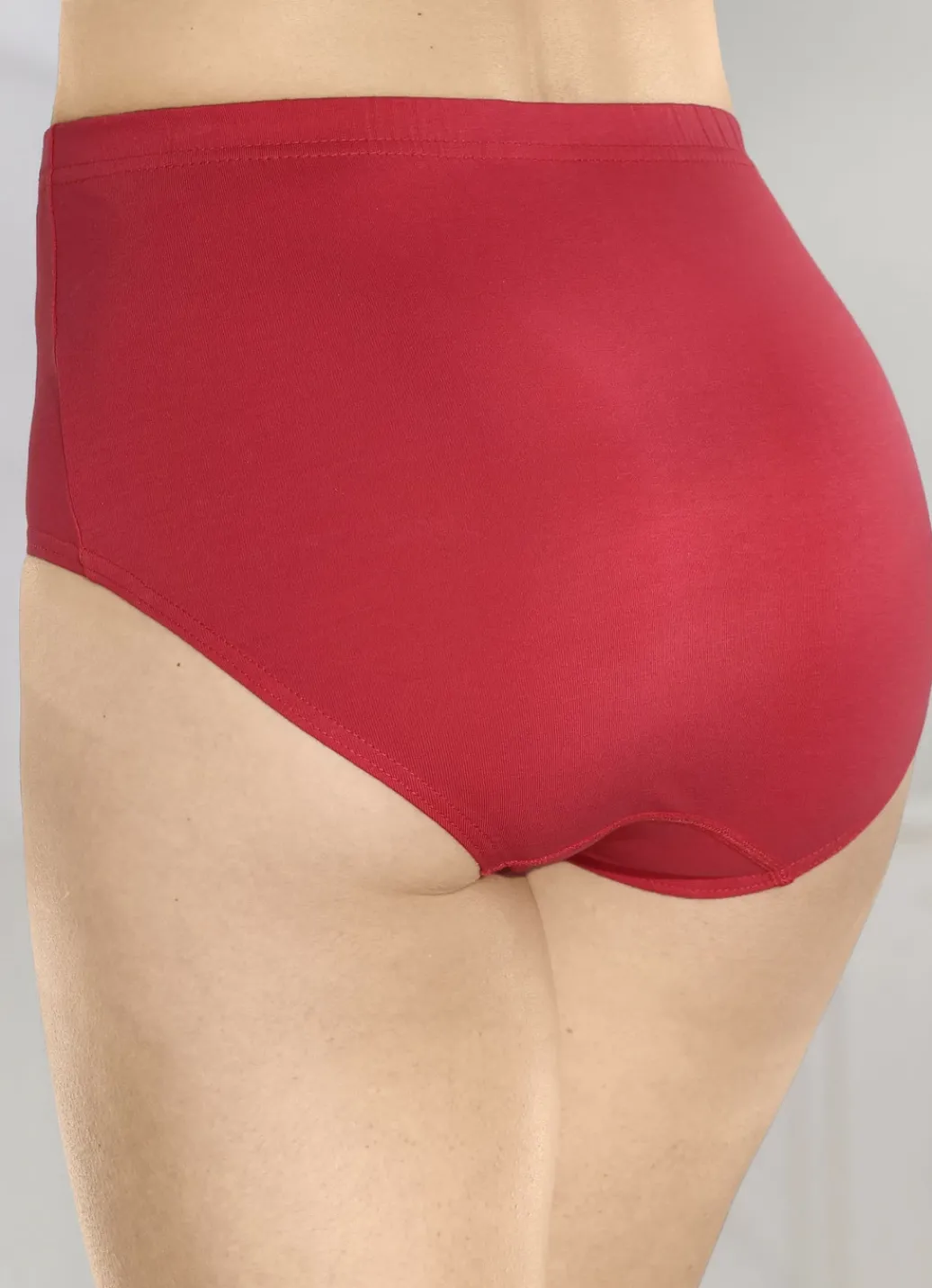 MONAMI Damenwäsche|Wäsche>Viererpack Slips mit Gummizug im Bund ROT