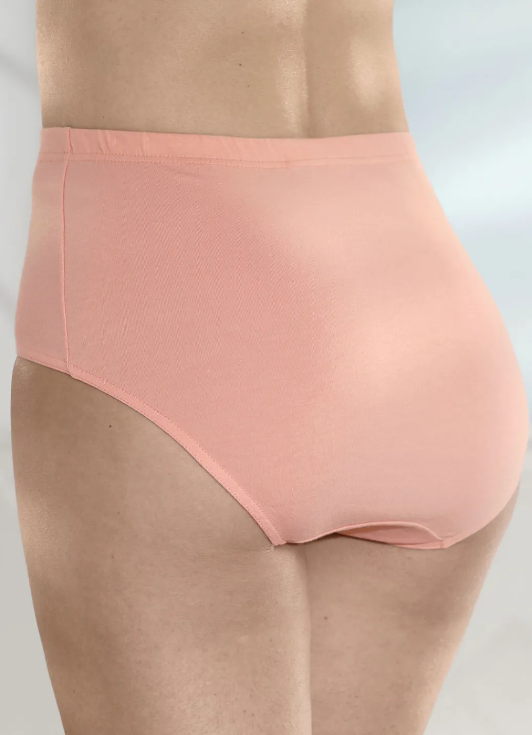 MONAMI Damenwäsche|Wäsche>Viererpack Slips mit Gummizug APRICOT