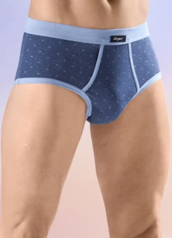 GLEYMOR Herrenwäsche|Wäsche>Viererpack Slips mit Softbund 2X MARINE-HELLBLAU, 2X HELLBLAU-MARINE