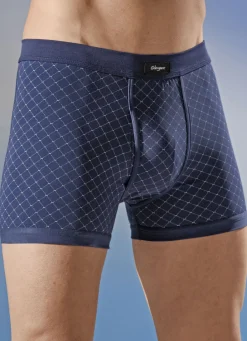 Herrenwäsche|Wäsche>Viererpack Unterhosen aus Feinjersey, mit Eingriff 2X MARINE-BEIGE, 2X HELLBLAU-MARINE