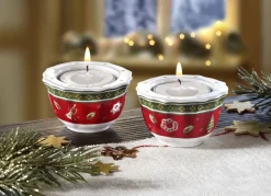 VILLEROY & BOCH Villeroy & Boch|Porzellan>Teelichthalter aus Porzellan ROT-GRÜN
