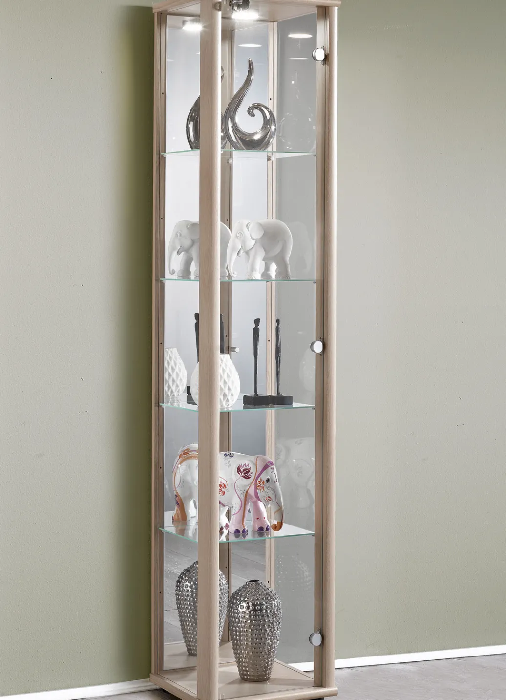 Möbel>Vitrine, 1-türig, mit LED-Beleuchtung