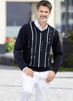 Pullover & Strickmode>V-Pullover mit Strukturdessin