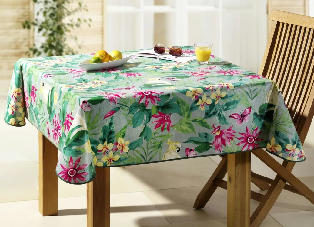 Gartentischdecken|Heimtextilien>Wachstischtuch mit farblich abgestimmtem Schrägband BUNT