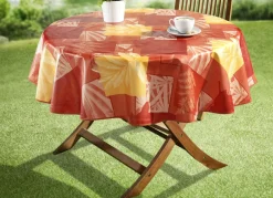 Gartentischdecken|Heimtextilien>Wachstuch-Serie mit farblich abgestimmtem Schrägband