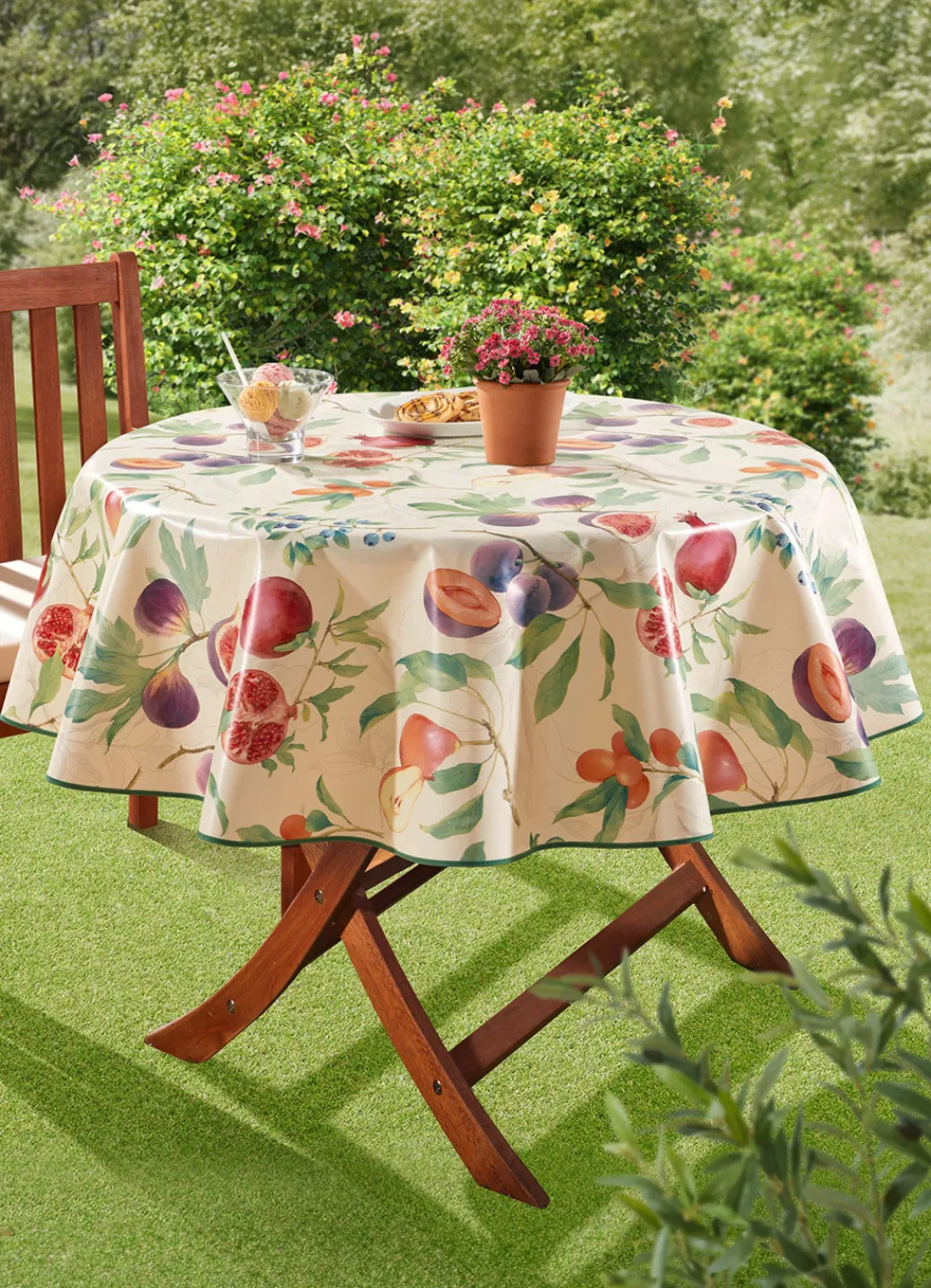 Gartentischdecken|Heimtextilien>Wachstuch-Tischdecke für innen und außen MULTICOLOR