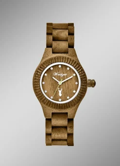WAIDZEIT Damenuhren>-Damenuhr komplett aus Walnussholz