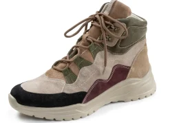 WALDLÄUFER Schuhe|Damenschuhe>Waldläufer, bequeme Damen-Stiefeletten, Weite H, mit herausnehmbarem Fußbett TAUPE-MULTICOLOR
