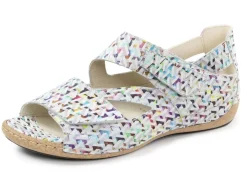 WALDLÄUFER Schuhe|Damenschuhe>Waldläufer Sandale aus effektvoll bedrucktem Nubukleder ECRU-BUNT