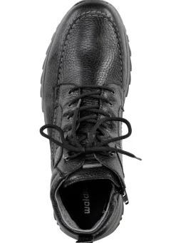 mydeer Herrenschuhe|Schuhe></noscript>Waldläufer Schnür-Boot aus Hirsch-Nappaleder SCHWARZ