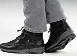 mydeer Herrenschuhe|Schuhe></noscript>Waldläufer Schnür-Boot aus Hirsch-Nappaleder SCHWARZ