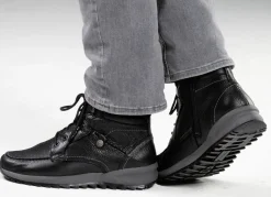 mydeer Herrenschuhe|Schuhe></noscript>Waldläufer Schnür-Boot aus Hirsch-Nappaleder SCHWARZ