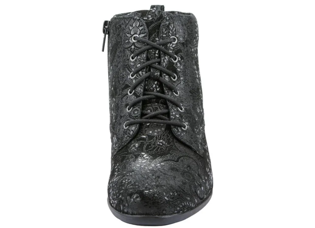 WALDLÄUFER Schuhe|Damenschuhe>Waldläufer Schnür-Stiefelette mit floraler Prägung