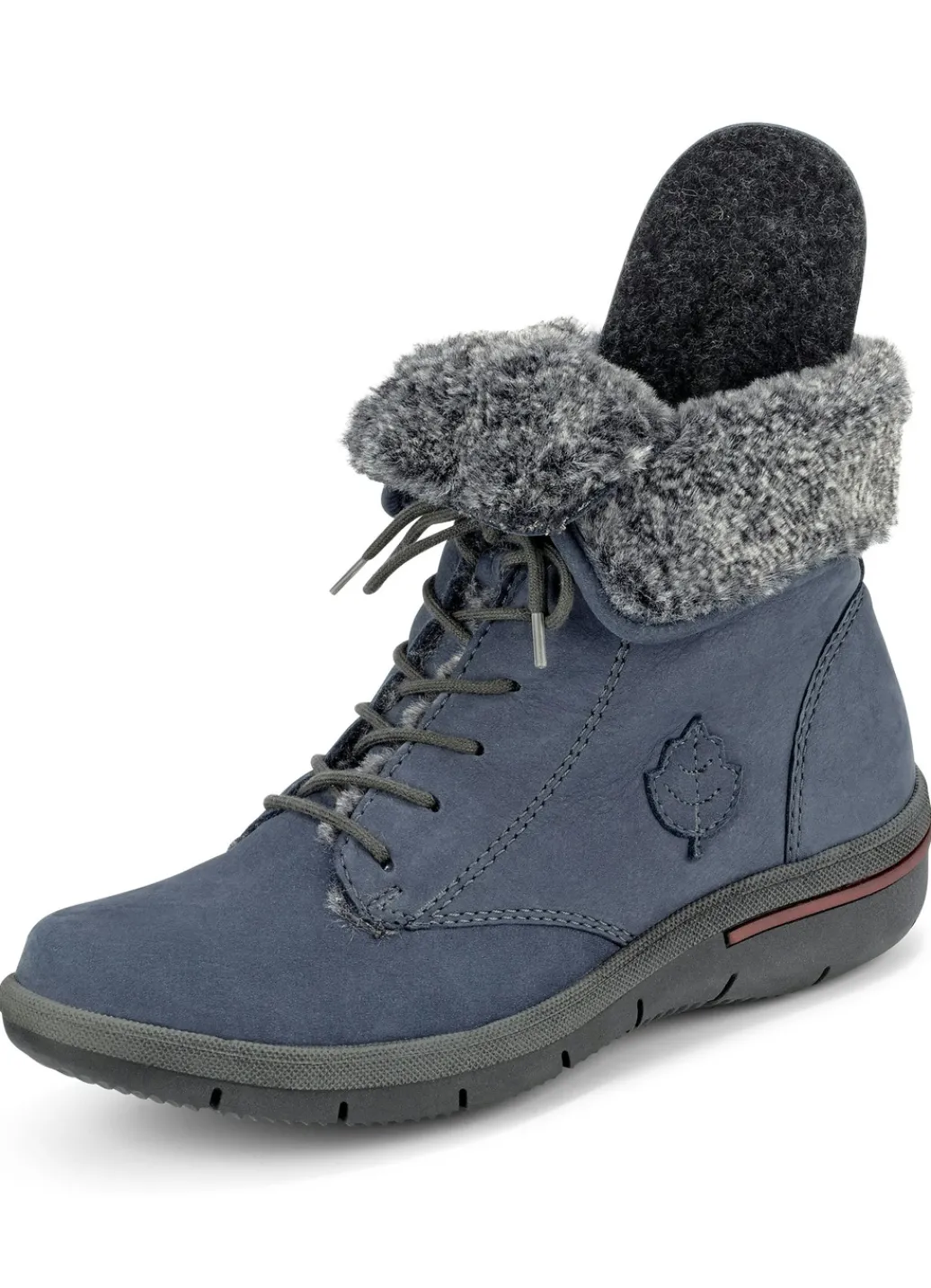 WALDLÄUFER Schuhe|Damenschuhe>Waldläufer Schnür-Stiefelette mit kuscheligem Webpelzkragen